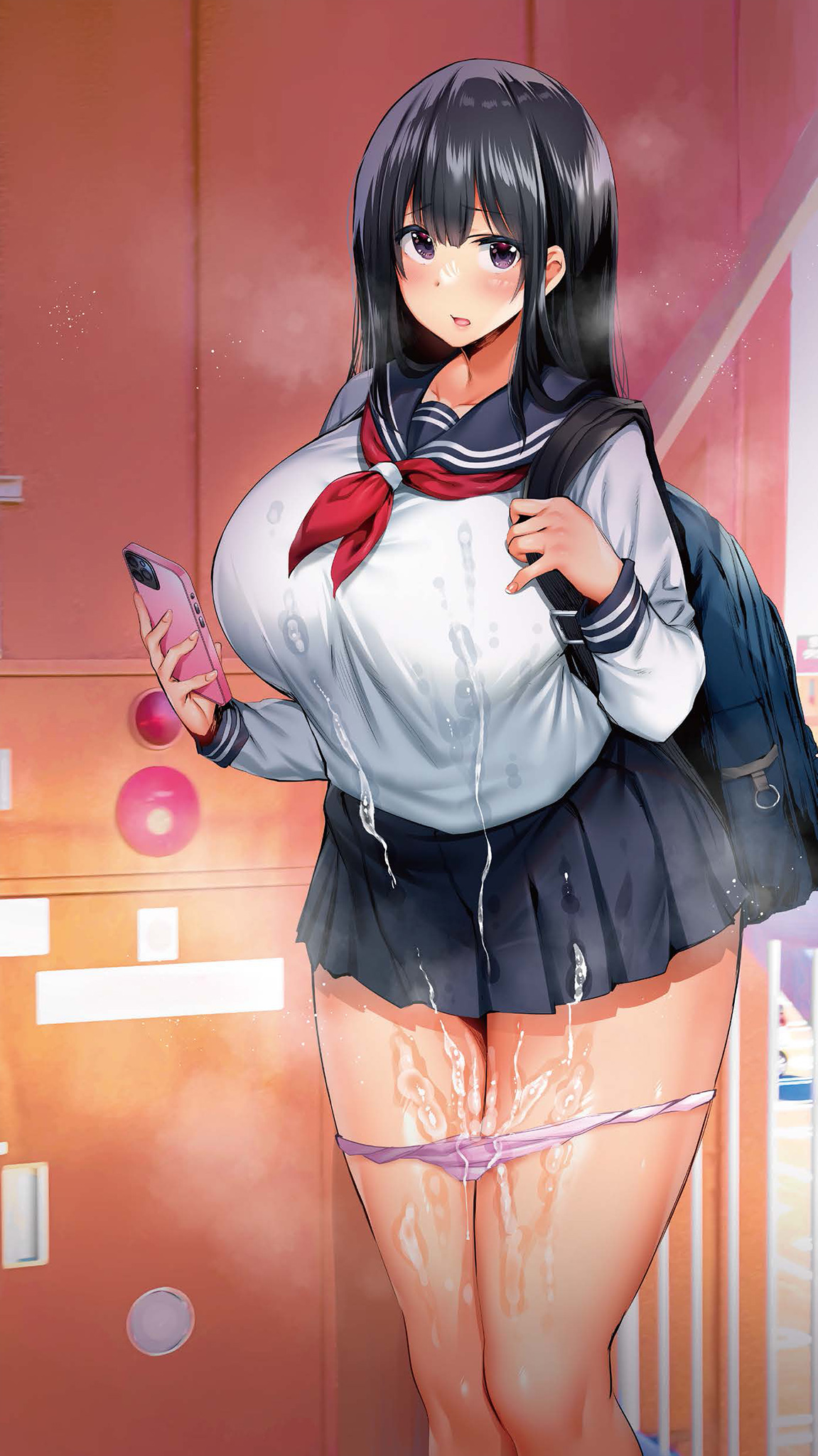 《地元のハメ友。「女子校生M」》漫画 無毛版